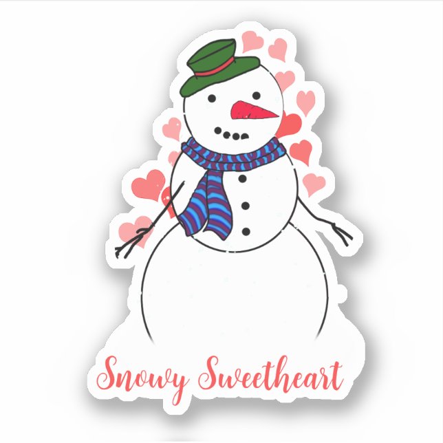 Süßer kleiner Schneemann Aufkleber (Vorderseite)