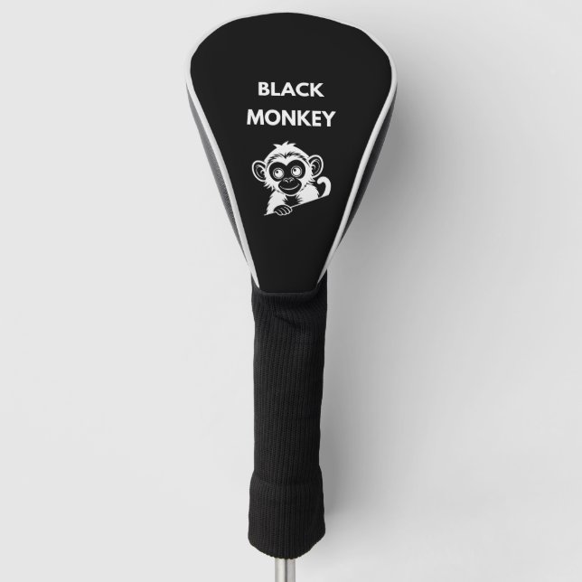 Süßer kleiner schwarzer Affe Golf Headcover (Vorderseite)