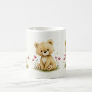 Süßer kleiner Teddy in einem sternenklaren Garten Kaffeetasse