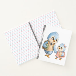 Süßer kleiner Vogel Bruder Schwester Schreibheft Notizbuch