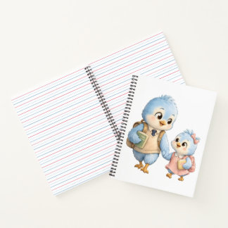 Süßer kleiner Vogel Bruder Schwester Schreibheft Notizbuch