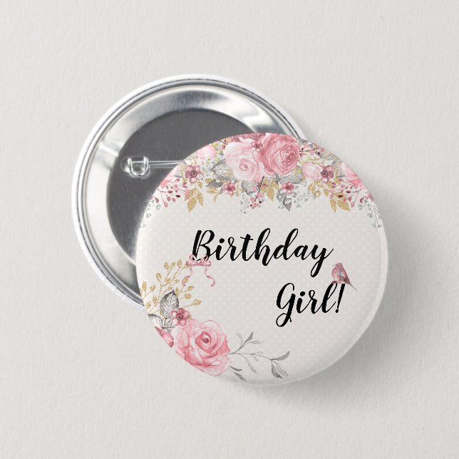 Süßer kleiner Vogel-Knopf Button (Vorne & Hinten)