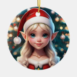 Süßer kleiner Weihnachtsmann-Christnachtself Keramik Ornament