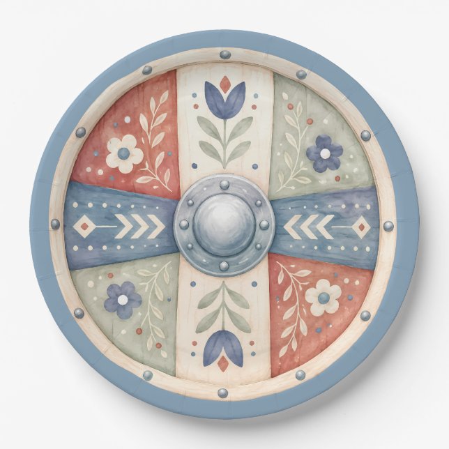 Süßer kleiner Wikinger Schild | Babyparty Pappteller (Vorderseite)
