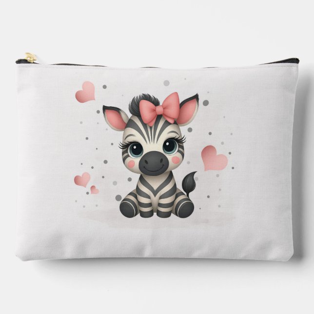 Süßer kleiner Zebra Zubehörtasche (Vorderseite)