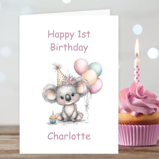 Süßer Koala 1. Geburtstag Karte (Von Creator hochgeladen)