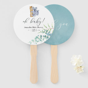 Süßer Koala-Bär Eukalyptus-Blätter Baby Shower Fächer