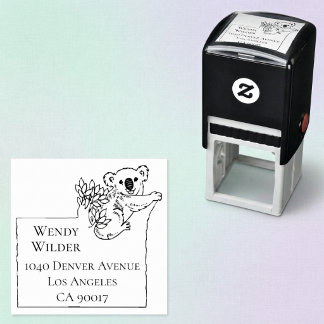 Süßer Koala-Bär Selbstfärbender Rücksende-Adresse- Permastempel
