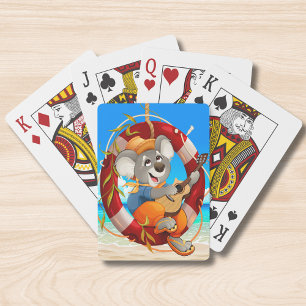 Süßer Koala Gitarre Tropischer Strand Australien Spielkarten
