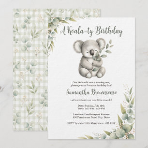 Süßer Koala zum ersten Geburtstag Einladung