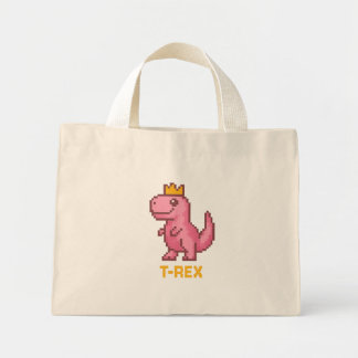 Süßer König Dinosaurier - Trex Mini Stoffbeutel