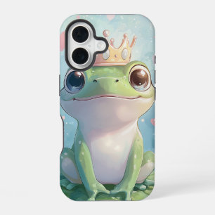 Süßer königlicher Frosch Anime-Handyhülle iPhone 16 Hülle