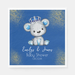 Süßer königsblauer Bär-Junge-Baby-Party Serviette