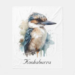 Süßer Kookaburra auf einem Ast, individuell anpass Fleecedecke