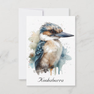 Süßer Kookaburra auf einem Ast, individuell Dankeskarte