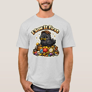 Süßer Krähen-Schatzsammler-Aufkleber Lustiger Ra T-Shirt