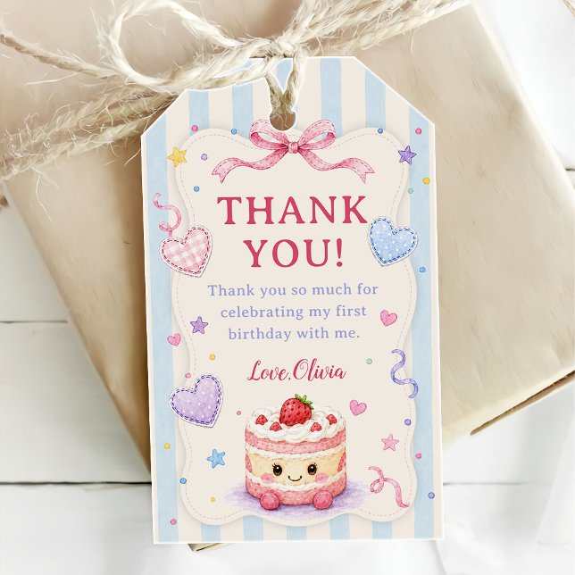 Süßer Kuchen 1. Geburtstagsfeier Geschenkanhänger (Von Creator hochgeladen)