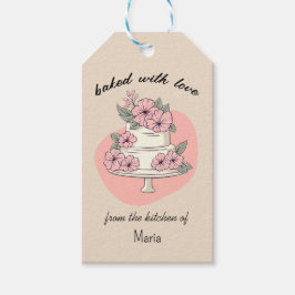 Süßer Kuchen "gebacken mit Liebe" Geschenkanhänger