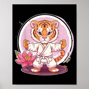 Süßer Kung Fu Tiger Lotus Kickboxen Taekwondo Poster
