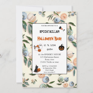 Süßer Kürbis Boo Halloween-Party rosa Einladung