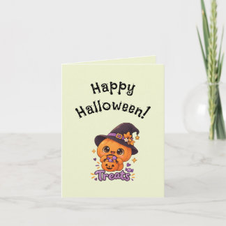 Süßer Kürbis-Charakter 🎃🧡 Karte
