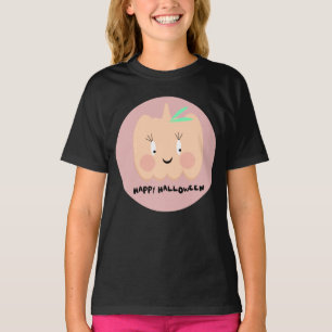Süßer Kürbis errötende Beschriftung Frohes Hallowe T-Shirt