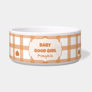 Süßer Kürbis-Gingham-Baby Good Girl Pet Napf