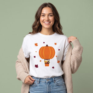 Süßer Kürbis-Heißluftballon Herbst Thanksgiving T-Shirt
