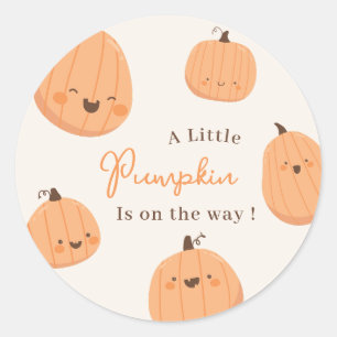 Süßer Kürbis Herbst Genderneutrale Babyparty Runder Aufkleber