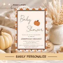 Süßer Kürbis Herbst Geschlechtsneutrale Babyparty