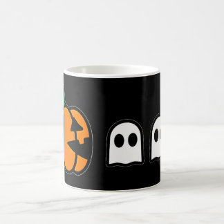 Süßer Kürbis und drei Geister Minimal Halloween Kaffeetasse