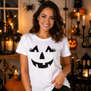 Süßer Kürbiskopf Halloween-Gesicht T-Shirt