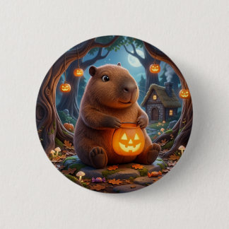 Süßer Kürbiskorb Cottage Capybara Knopfnadel Button