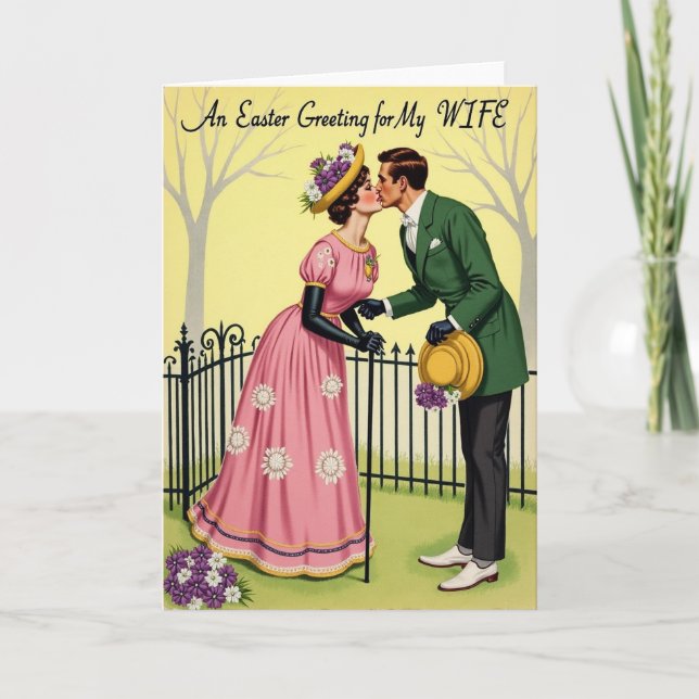 Süßer Kuss Vintage Style Karte (Vorderseite)