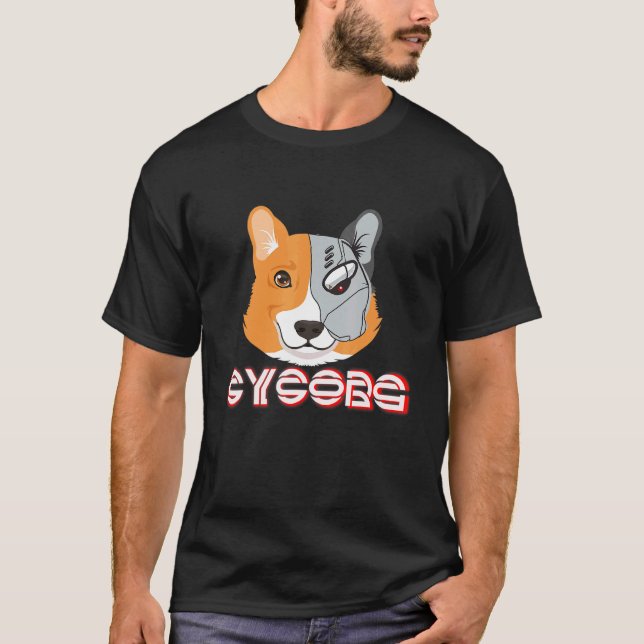 Süßer kybernetischer Corgi-Cyborg T-Shirt (Vorderseite)