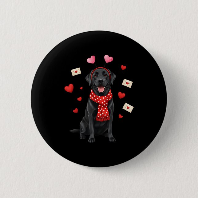 Süßer Labrador Valentinstag Hundemutter - Lustiger Button (Vorderseite)