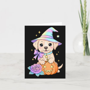 Süßer Labrador-Welpe Hexe Kürbis Halloween Karte
