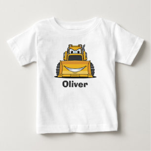 Süßer lächelnder Baustellenfahrzeug-Bulldozer Baby T-shirt