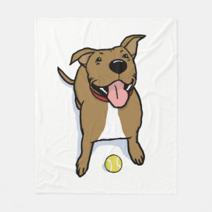 Süßer lächelnder Hund mit Tennisball Fleecedecke