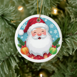 Süßer lachender Weihnachtsmann Weihnachten Keramik Ornament