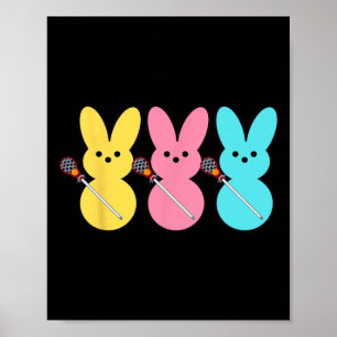 Süßer Lacrosse-Spieler-Hase Kinder Jungen Ostern L Poster