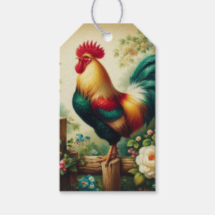 Süßer ländlicher/antiker Hahn Geschenkanhänger