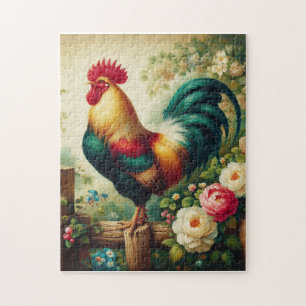 Süßer ländlicher/antiker Hahn Puzzle