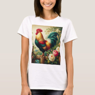 Süßer ländlicher/antiker Hahn T-Shirt