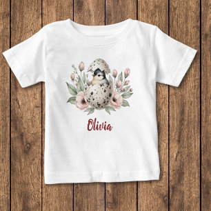 Süßer ländlicher Baby-Küken-Schlüpfaufdruck Baby T-shirt