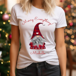 Süßer Ländlicher Fröhlicher Alles Weihnachts-Gnom- T-Shirt