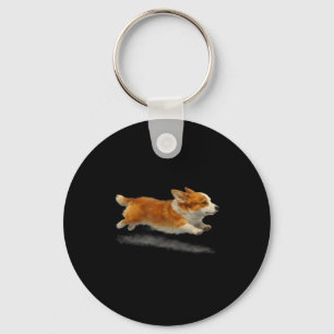 Süßer laufender Hund lustige Corgi laufende Kunst  Schlüsselanhänger