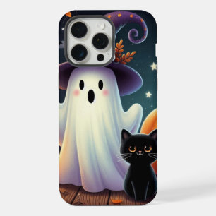 Süßer, launischer Halloween-Kürbis, Katze und Geis iPhone 15 Pro Max Hülle