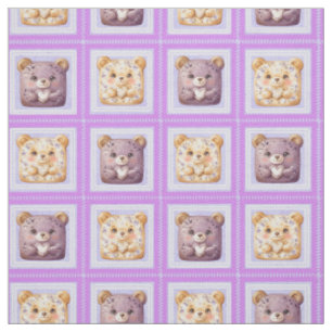 Süßer Lavendel Blaubeer Patchwork Teddybär Stoff