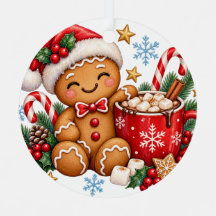 Süßer Lebkuchen-Hot-Cocoa-Weihnachtsbaumschmuck